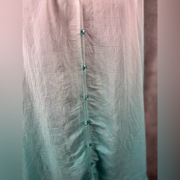 Fyve Ombre Teal White Button-Down Shirt Women size 3X - Picture 6 of 10
